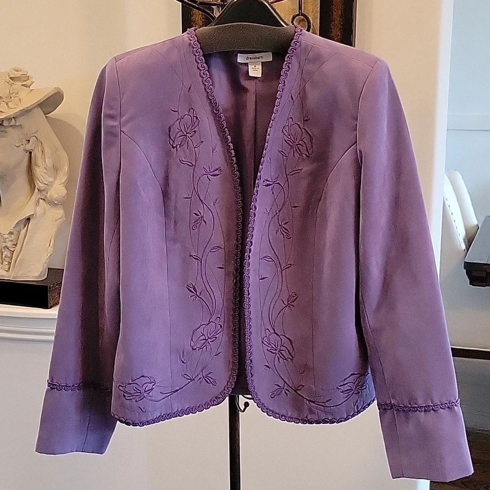 Faux Suede Cochet Trim Jacket